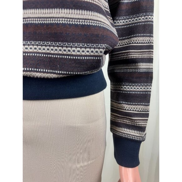 Shades of Grey by Micah Cohen Anthropologie Peek-a-boo Stripe Sweater Size XS - Picture 6 of 12